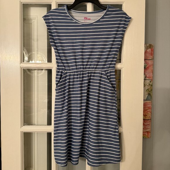 Epic Threads Blue‎ white stripes nautical Dress L - Picture 1 of 3